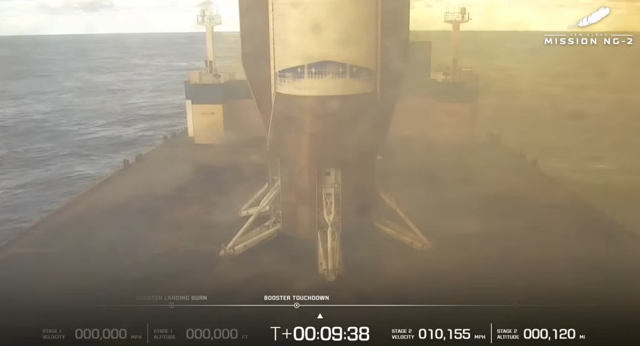 MISSIONNG-2 BOOSTER LANDING BURN BOOSTER TOUCHDOWN 0 STAGE 1 STAGE1 STAGE 2 STAG