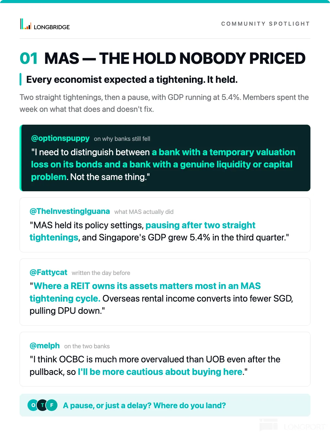 COMMUNITY SPOTLIGHT L LONGBRIDGE 01 MAS-THEHOLD NOBODY PRICED Every economist ex