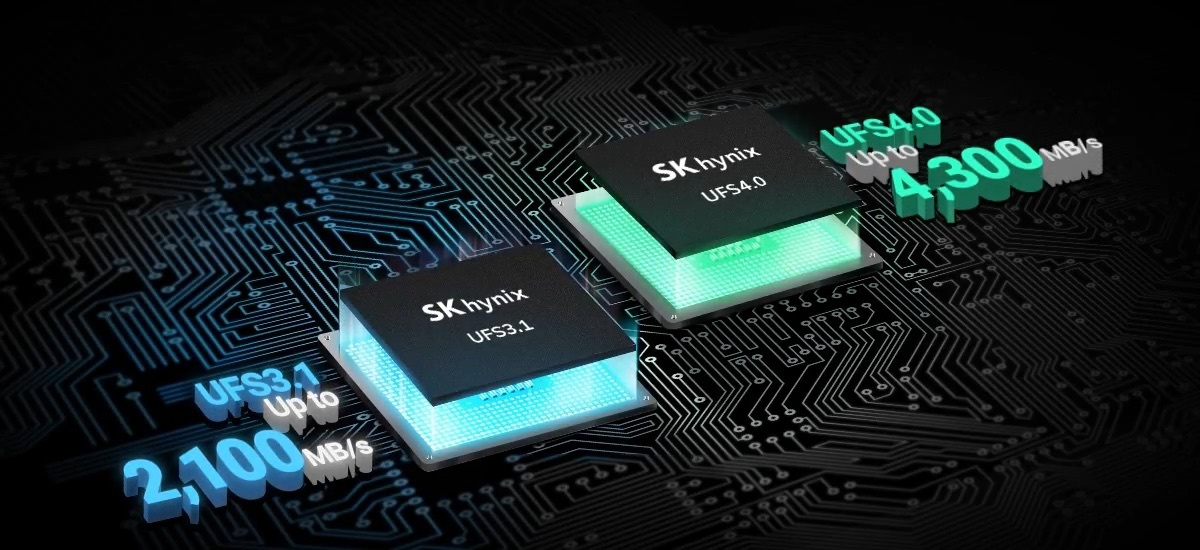 1 SKhynix UFS4.0 UFS40 Upto SKhynix 4,300 MB/s UFS3A UFS3.1 Upto 6 2100 MB/s 886