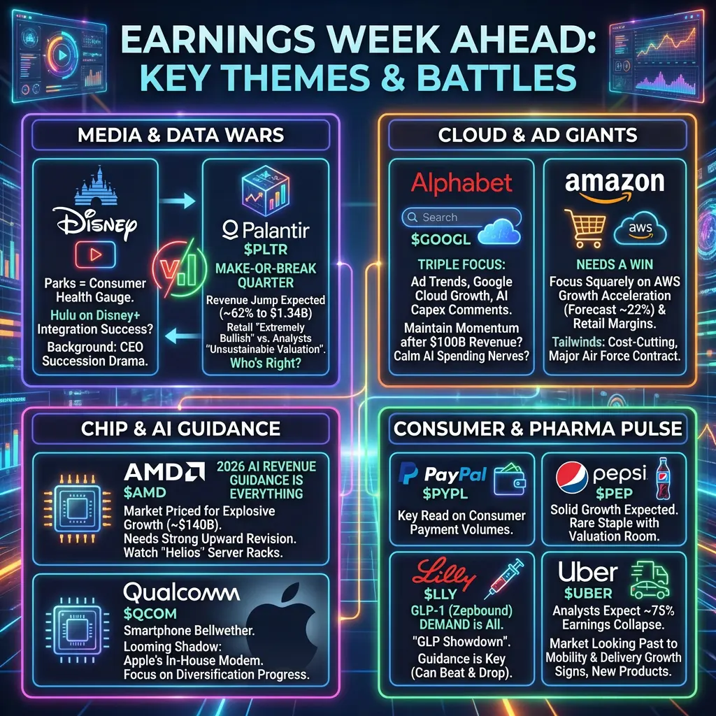 E EARNINGS WEEK AHEAD: KEY THEMES & BATTLES MEDIA & DATA WARS CLOUD & AD GIANTS