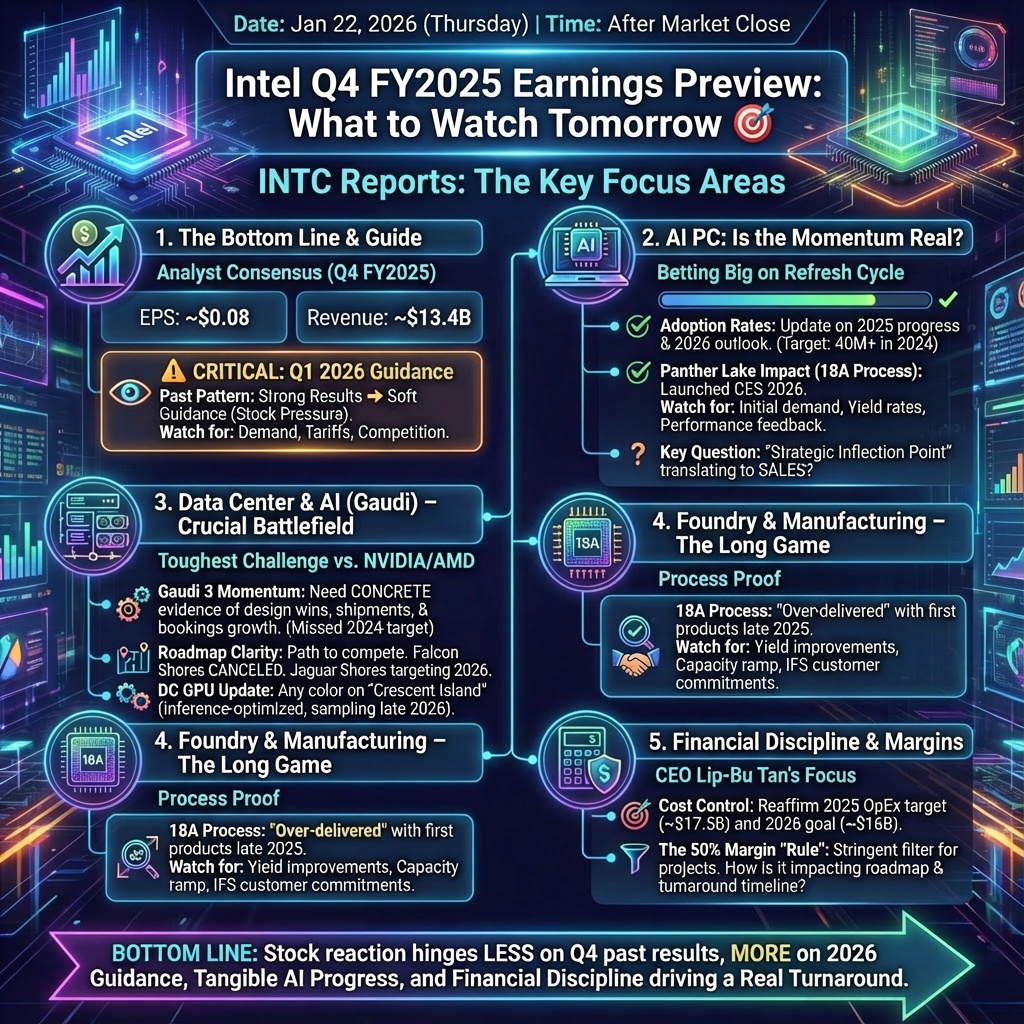 Date： Jan 22， 2026 (Thursday)ITime： After Market Close et Intel Q4 FY2025 Earnin