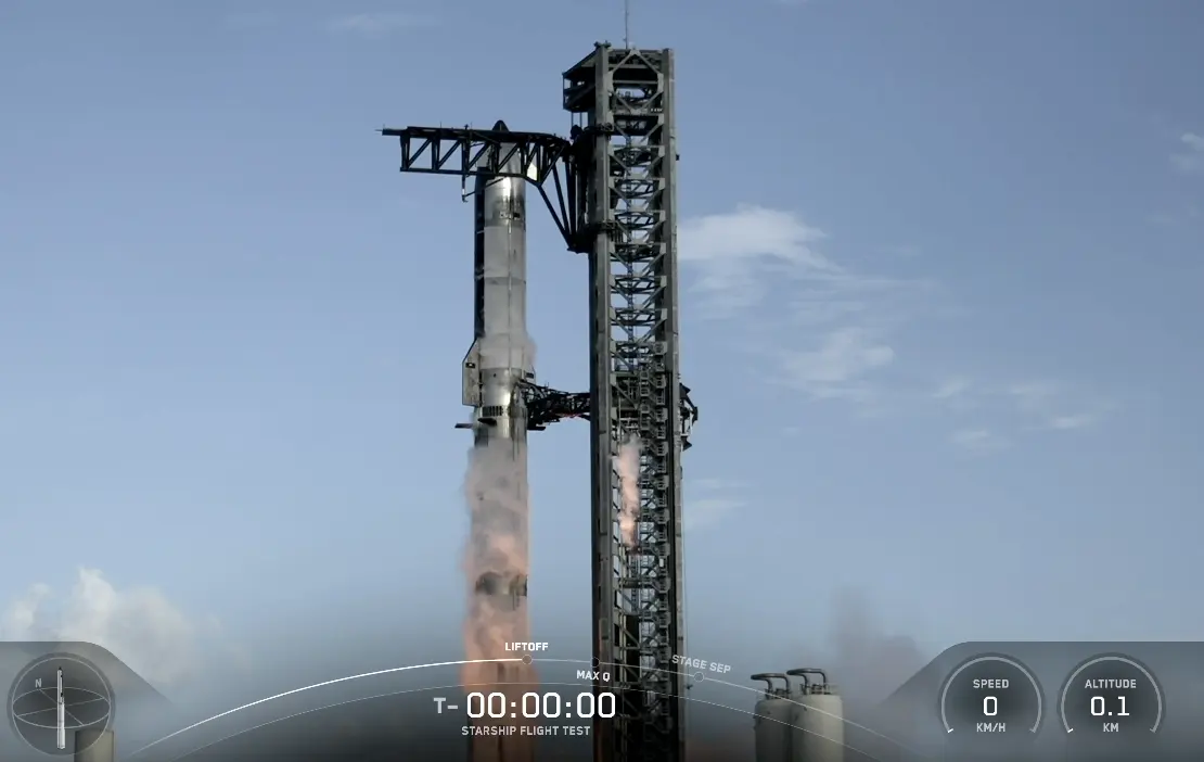 LIFTOFF STAGE SEP MAXO N SPEED ALTITUDE 20 e T- -0 00:00:00 0 0.1 STARSHIP FLIGH