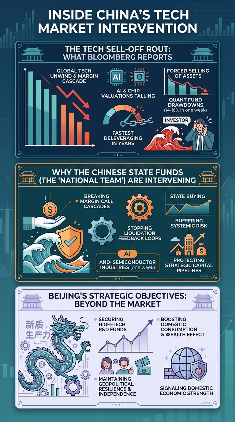 INSIDE CHINA'S TECH MARKET INTERVENTION THE TECH SELL-OFF ROUT： WHAT BLOOMBERG R