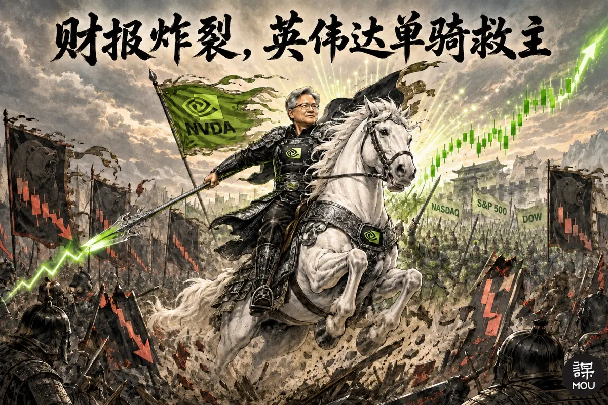 财报炸裂 义， 英伟达单骑救主 NVDA NASDAQ S&P500 DOW MOU 23
