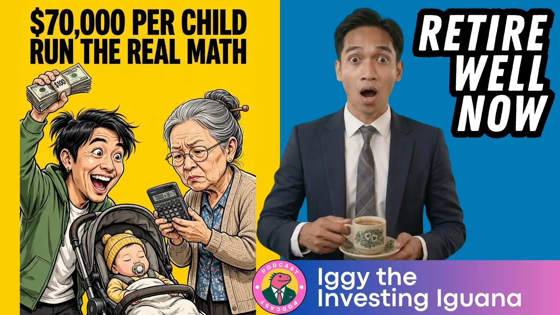 $70,000 PER CHILD RETIRE RUN NTHE REAL MATH 29 $100 WEL NOW 70000x18= oDCAS lggy