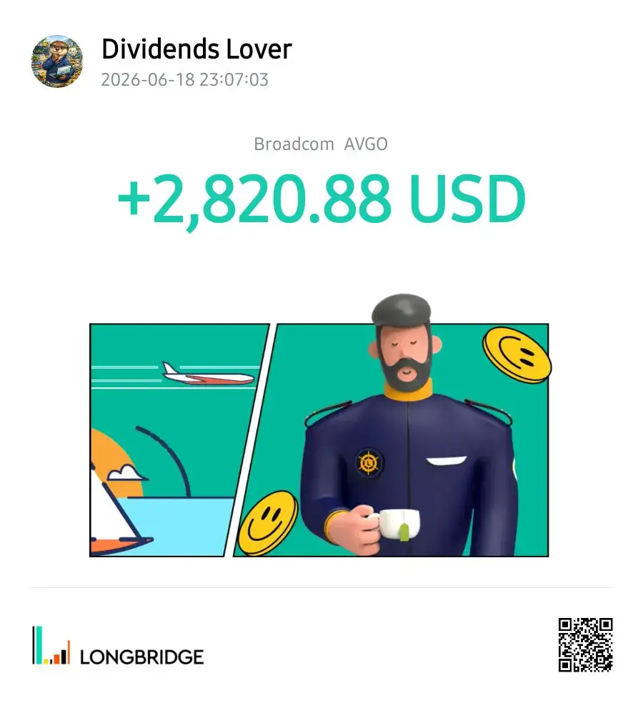 Dividends Lover 2026-06-1823:07:03 Broadcom AVGO +2.820.881 USD LONGBRIDGE