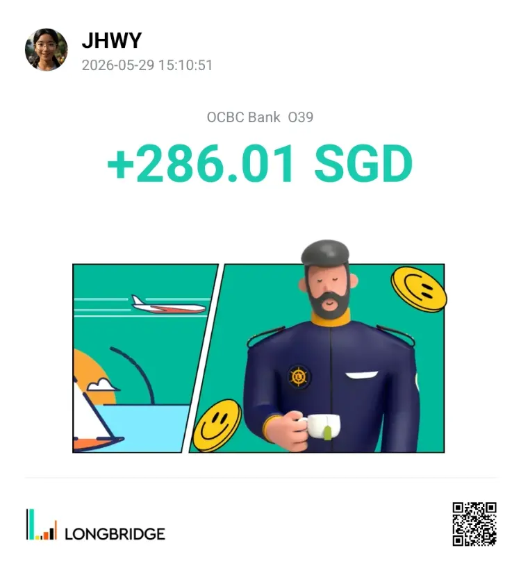 JHWY 2026-05-2915:10:51 OCBC Bank 039 +286.01 SGD LONGBRIDGE