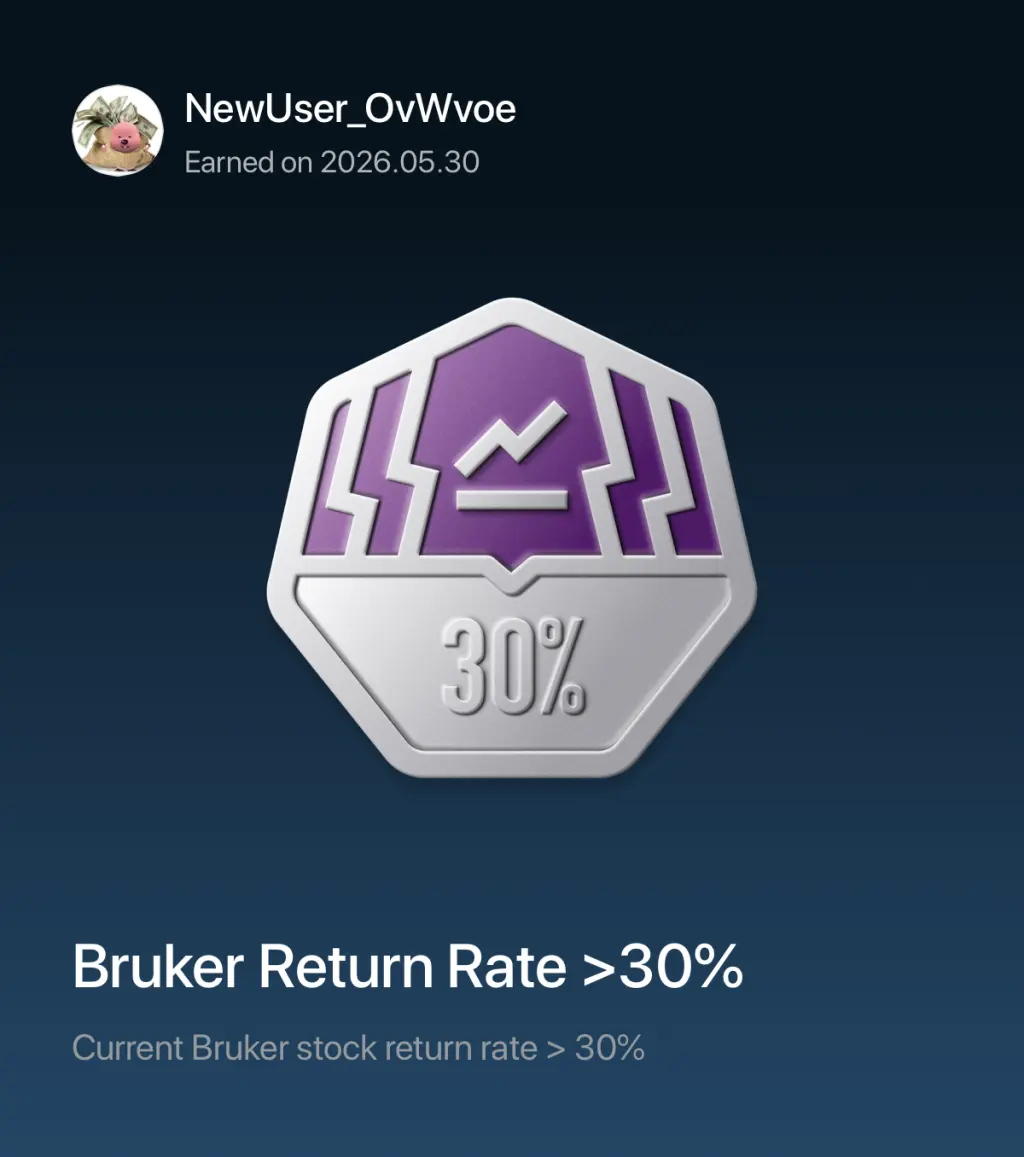 NewUser_OvWvoe Earned on 2026.05.30 30% Bruber Return Rate >30% Current Bruler s