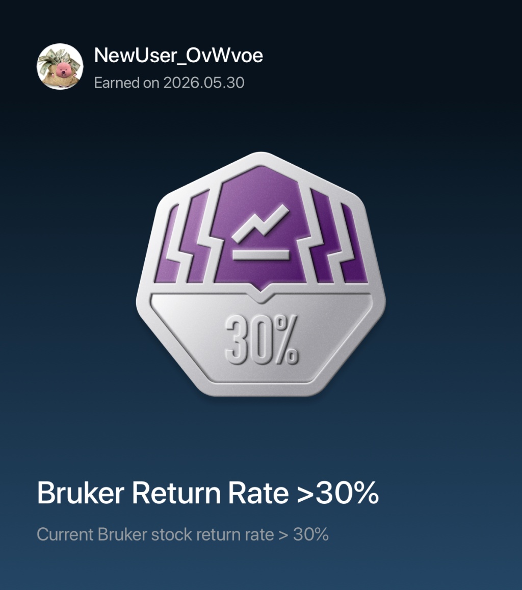 NewUser_OvWvoe Earned on 2026.05.30 30% Bruber Return Rate >30% Current Bruler s