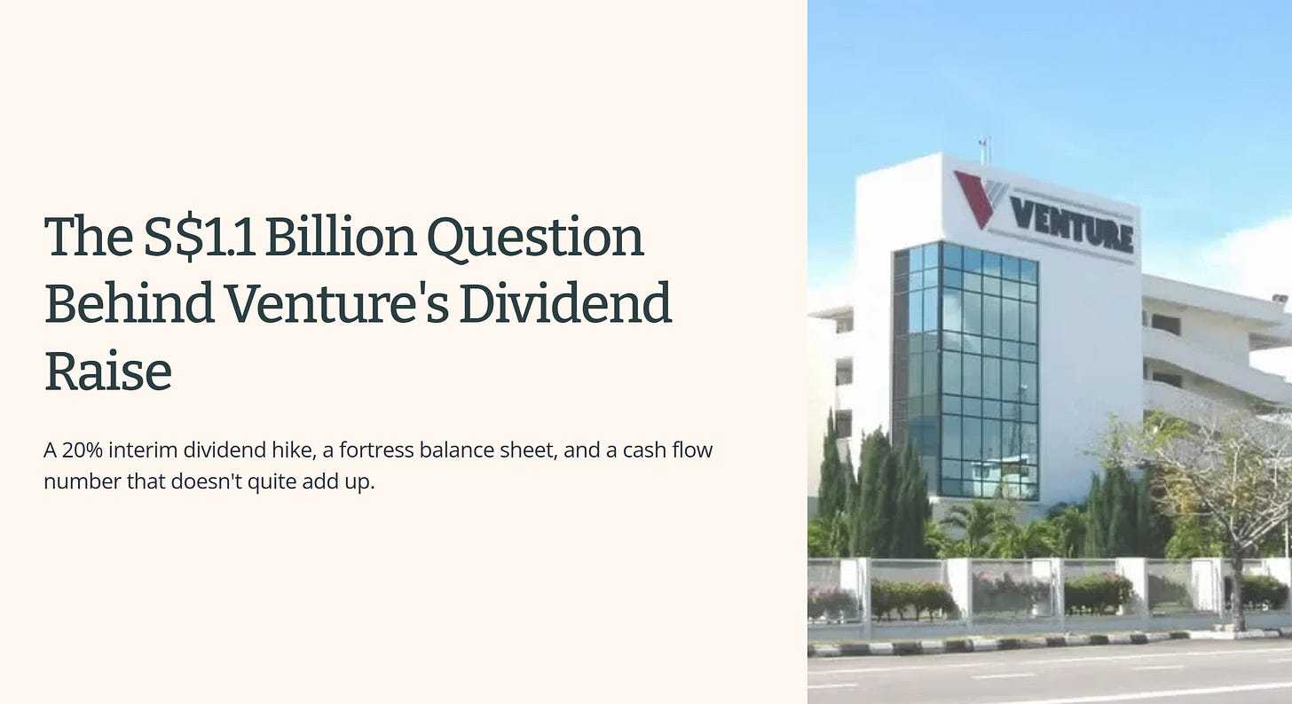 The SS1.1Billion Question VENTURE BehindVenture's Dividend Raise A20% interim di