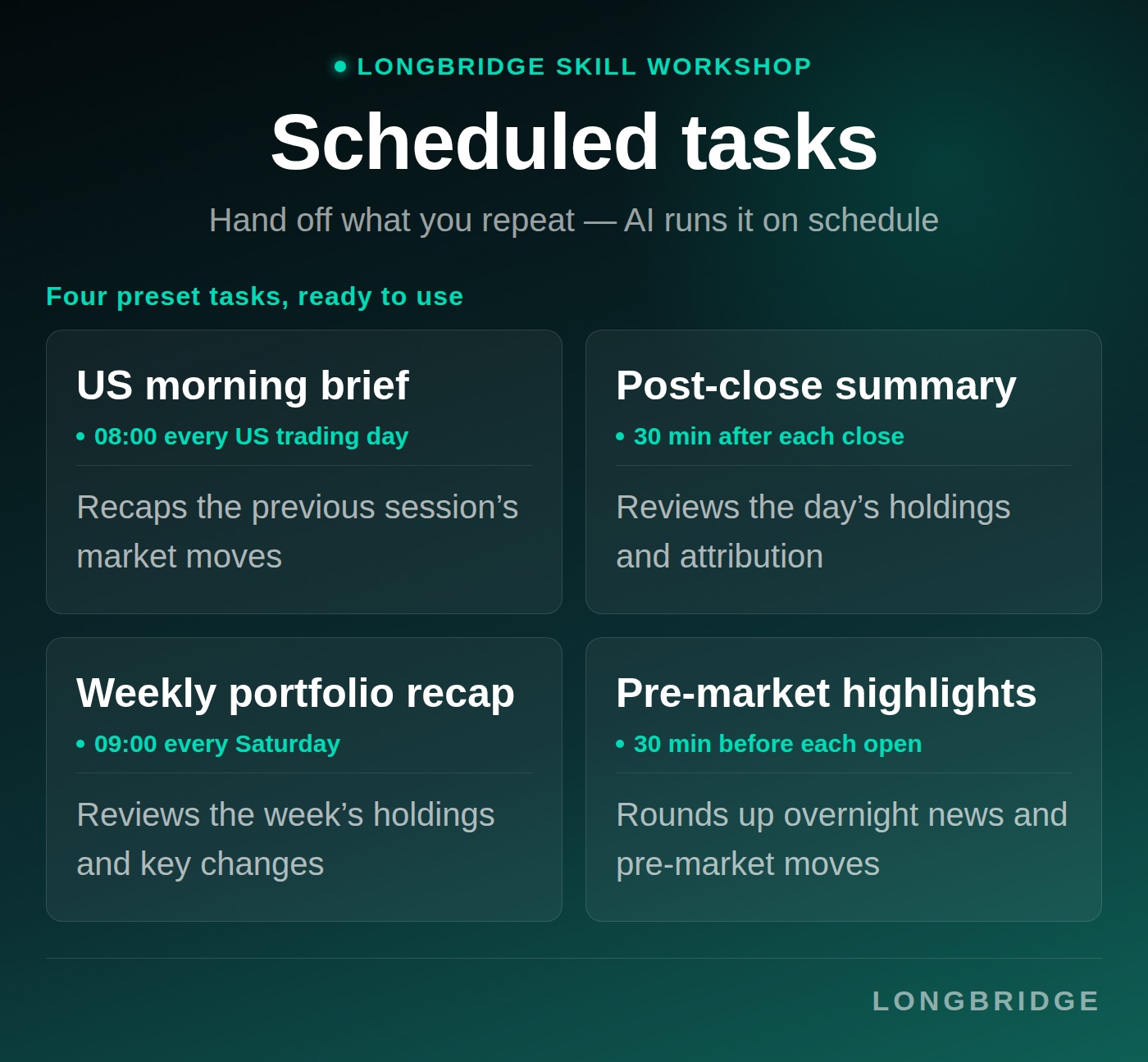 Put your AI on a schedule: tasks run automatically on time | Scheduled Tasks is now live