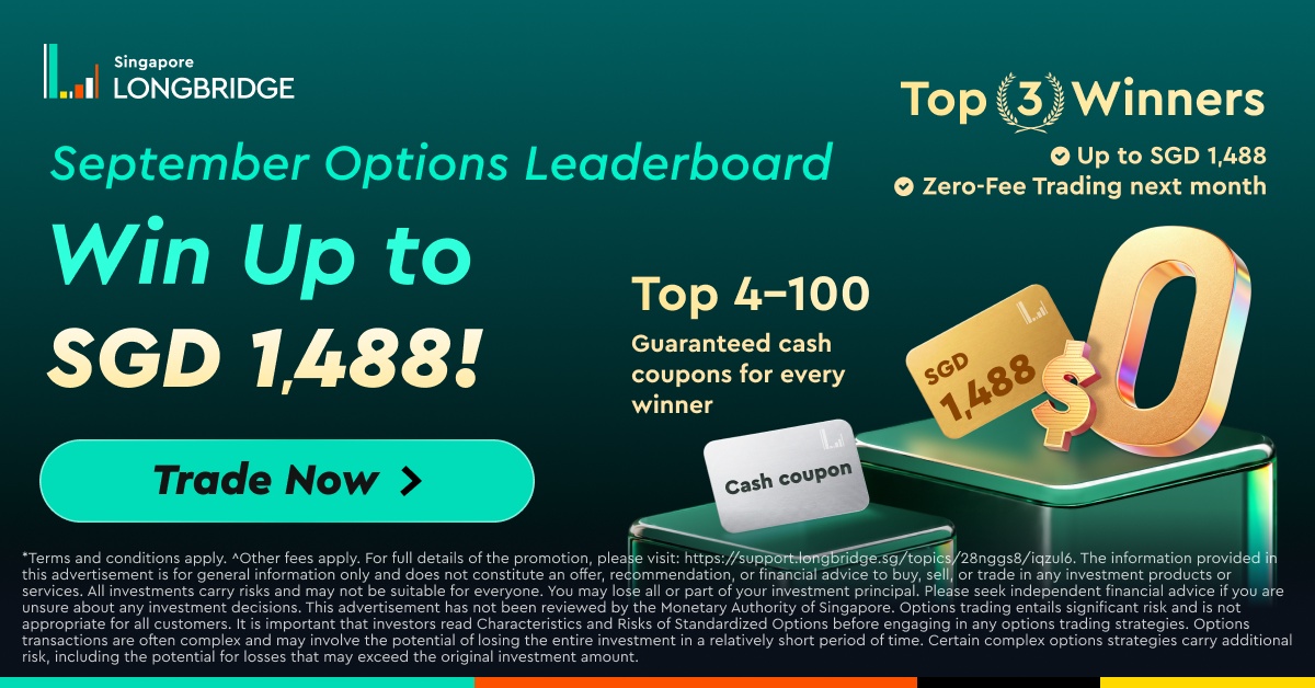 Singapore LONGBRIDGE Top 3 Winners September Options Leaderboard ) Up to SGD 1,4