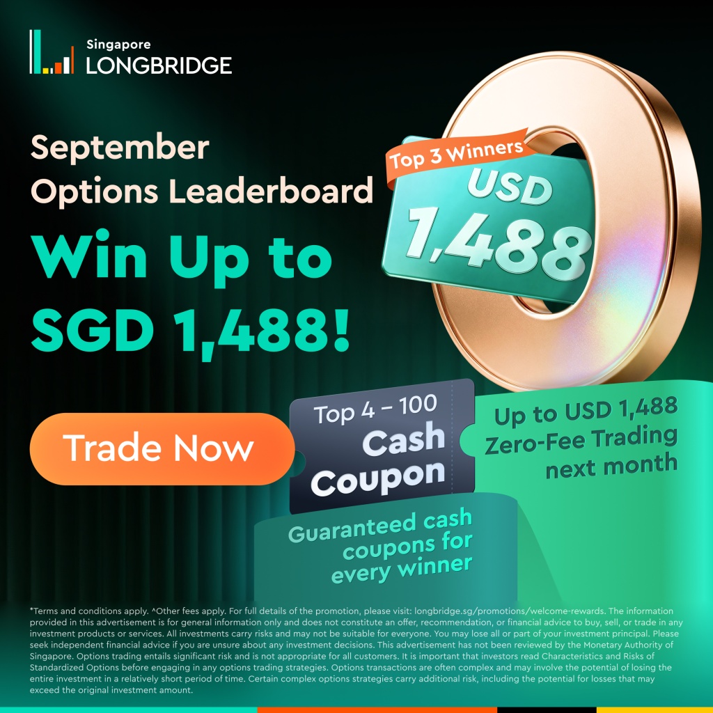 Singapore LONGBRIDGE September Top 3 Winners Options Leaderboard USD Win Up to 1