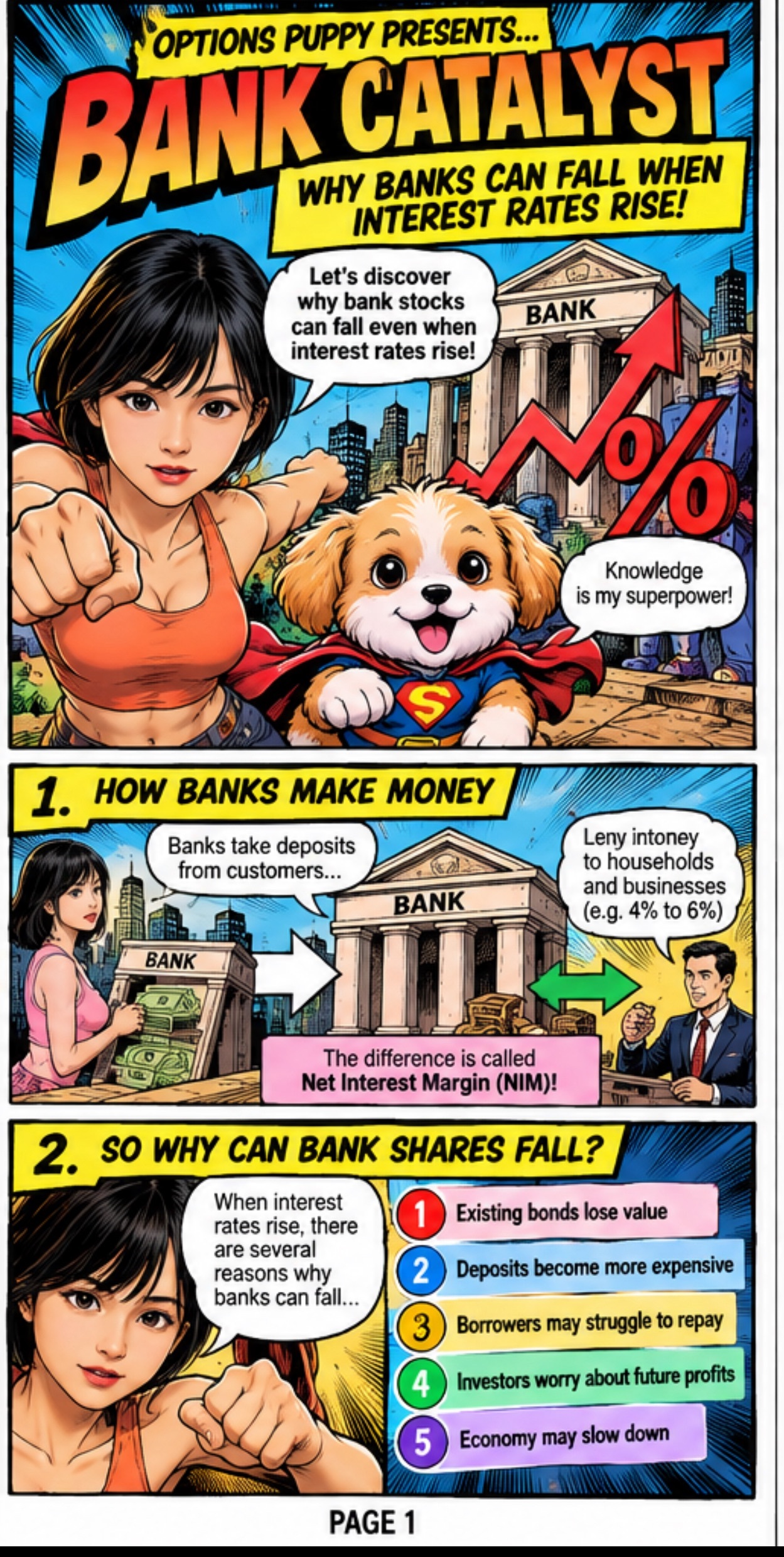 🐶 Options Puppy Beginner Guide on interest rates affecting banks