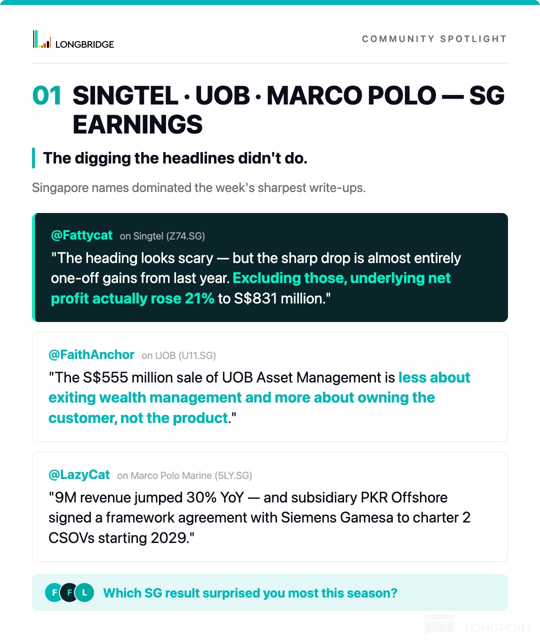 SG Earnings Sweep